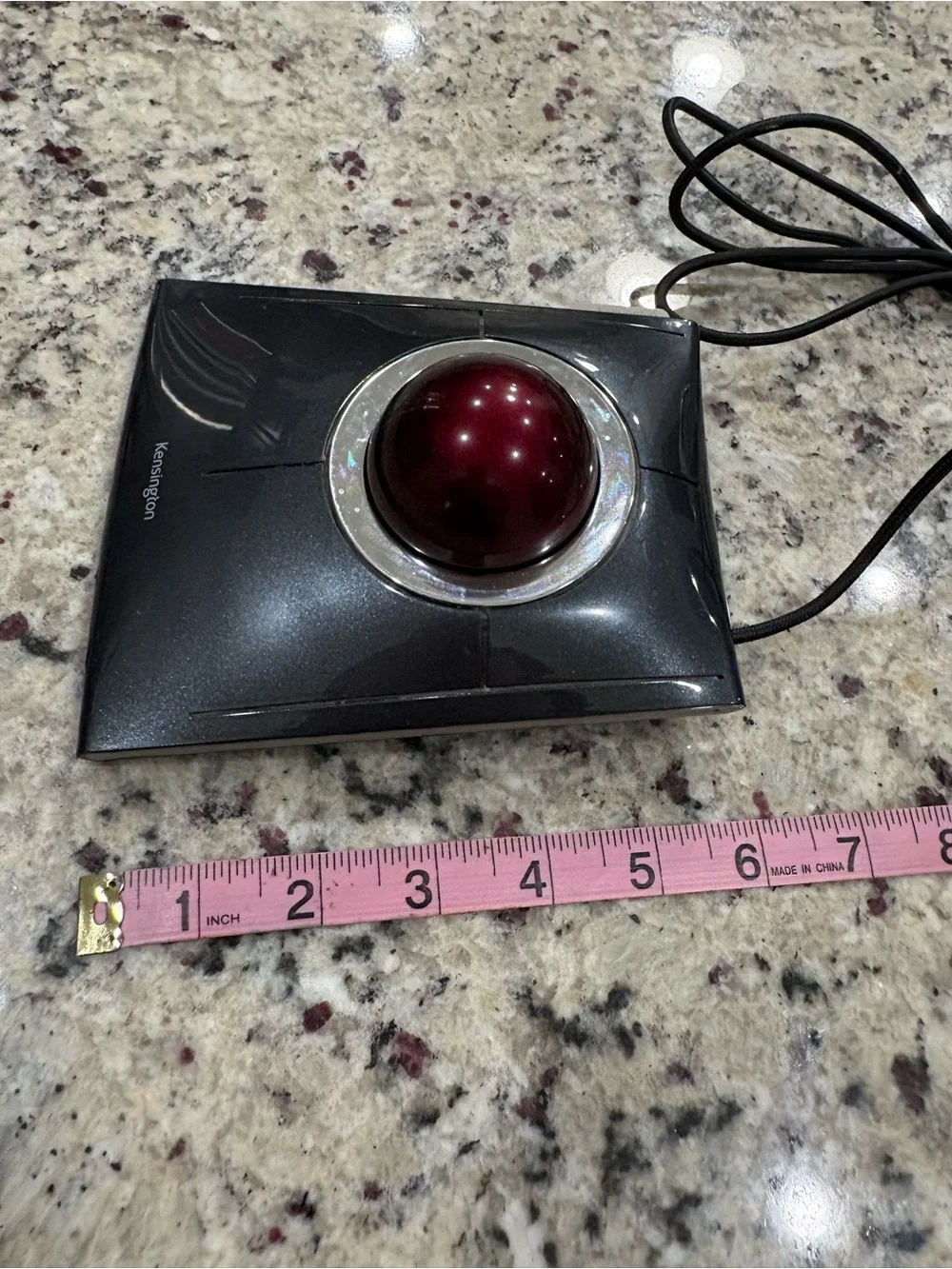 Kensington SlimBlade Trackball mouse gray & red Preowned working condition